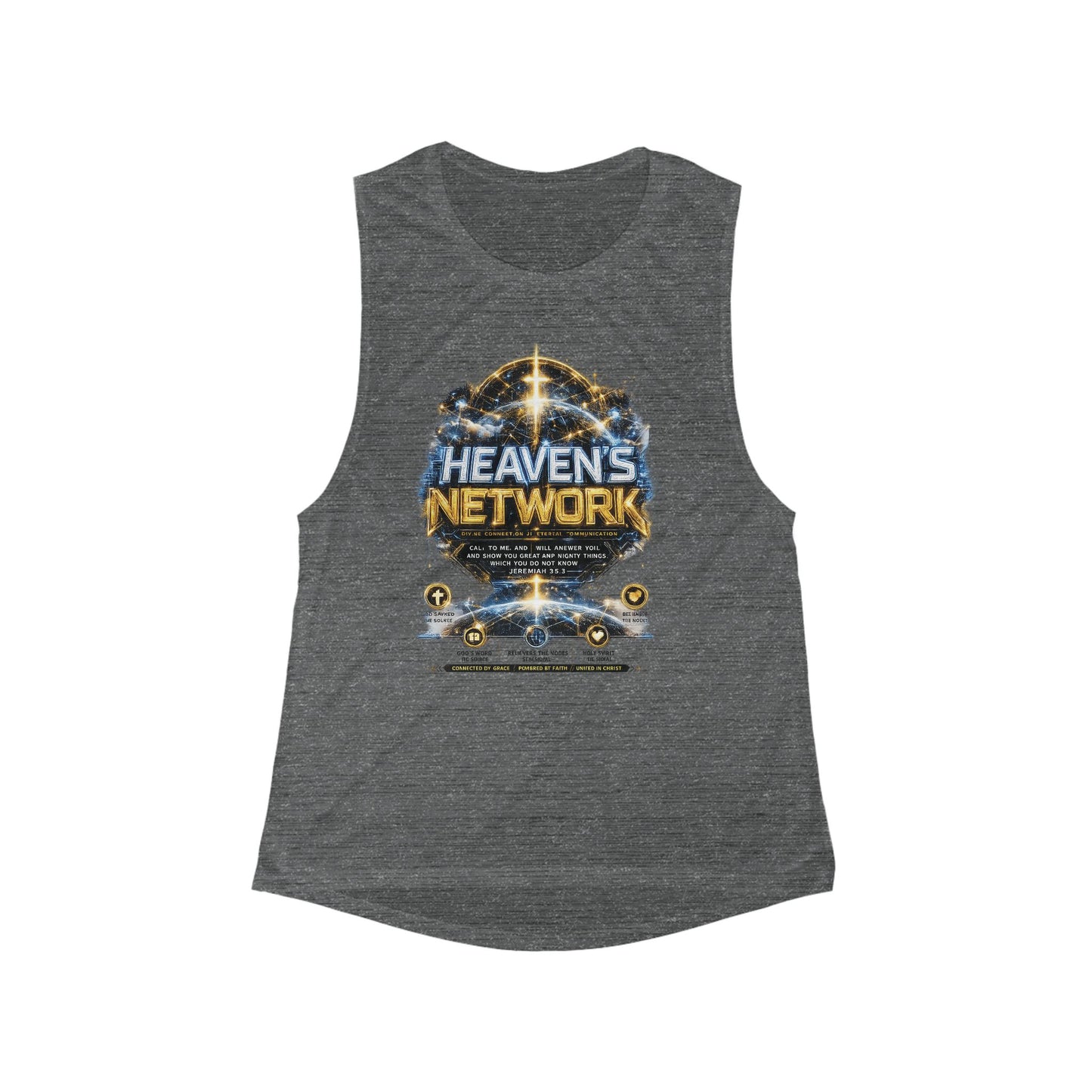 Tank Top — Women's Spiritual Music Festival Muscle Tank -Heaven's Network Graphic