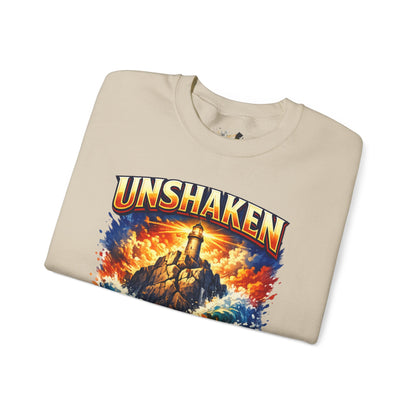 Unshaken Lighthouse Crewneck Sweatshirt — Inspirational Nautical Graphic