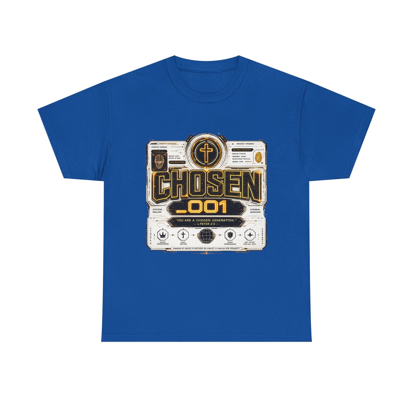Chosen .001 Graphic Tee — Faith-Inspired Vintage Tech Design