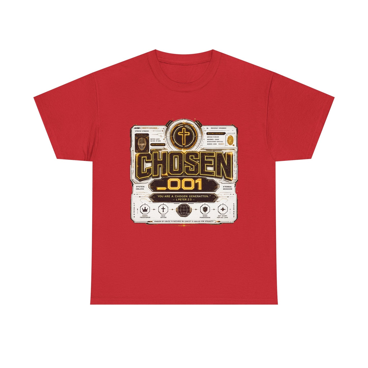 Chosen .001 Graphic Tee — Faith-Inspired Vintage Tech Design