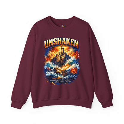 Unshaken Lighthouse Crewneck Sweatshirt — Inspirational Nautical Graphic