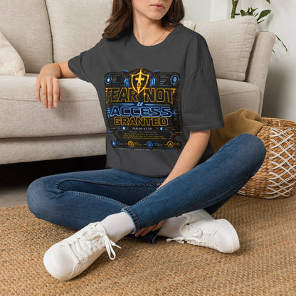 Fear Not Access T-Shirt — Futuristic Guardian Graphic Tee