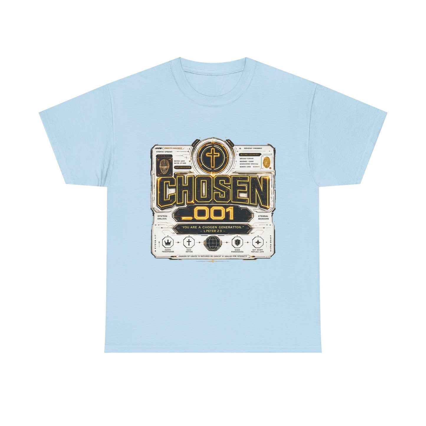 Chosen .001 Graphic Tee — Faith-Inspired Vintage Tech Design
