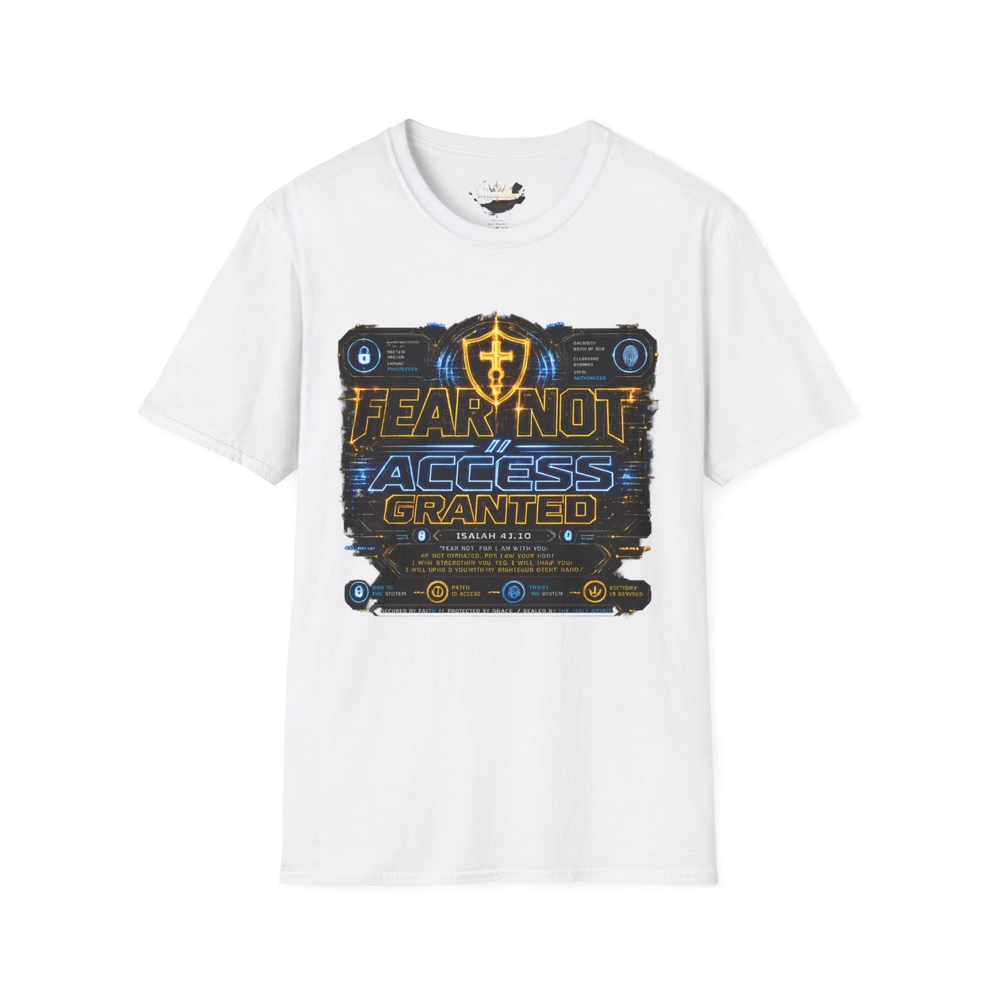 Fear Not Access T-Shirt — Futuristic Guardian Graphic Tee