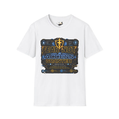 Fear Not Access T-Shirt — Futuristic Guardian Graphic Tee