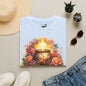T-Shirt — "Redeemed & Restored" Glowing Cauldron Floral Graphic