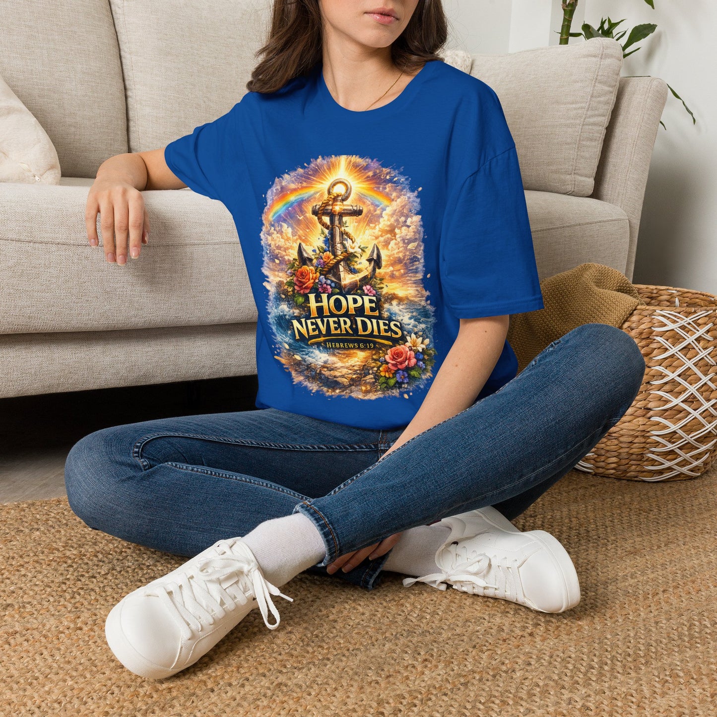 Anchor of Hope T-Shirt — "Hope Never Dies" Spiritual Nautical Tee