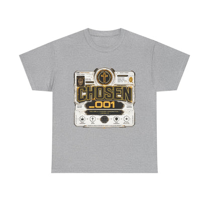 Chosen .001 Graphic Tee — Faith-Inspired Vintage Tech Design
