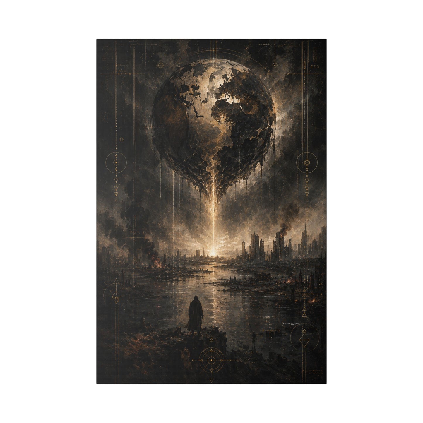 After the Last War | Post-Apocalyptic Earth Wall Art | Surreal End of Civilization Canvas Print