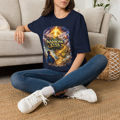The Narrow Eyes Fantasy T-Shirt — Epic Castle & Mystical Path Graphic Tee