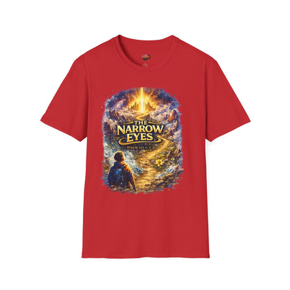 The Narrow Eyes Fantasy T-Shirt — Epic Castle & Mystical Path Graphic Tee