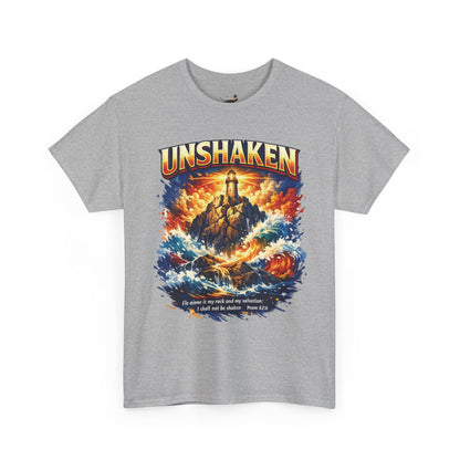 Unshaken Lighthouse Tee — Faith-Inspired Resilient Graphic T-Shirt