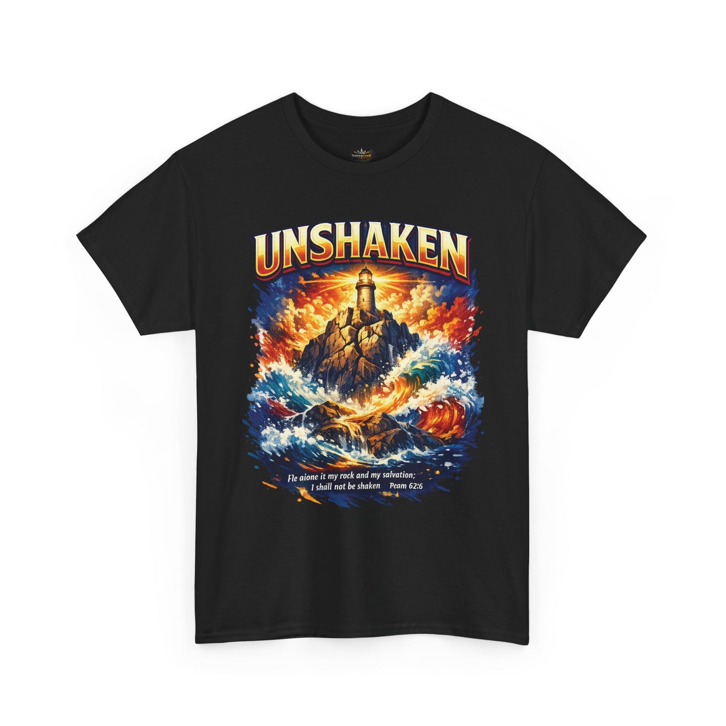 Unshaken Lighthouse Tee — Faith-Inspired Resilient Graphic T-Shirt