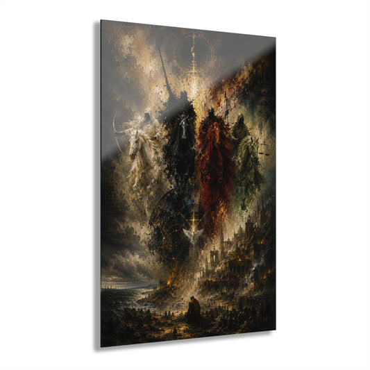 Apocalyptic Fantasy Acrylic Wall Art — Dramatic Four Riders Scene (French Cleat Hanging)