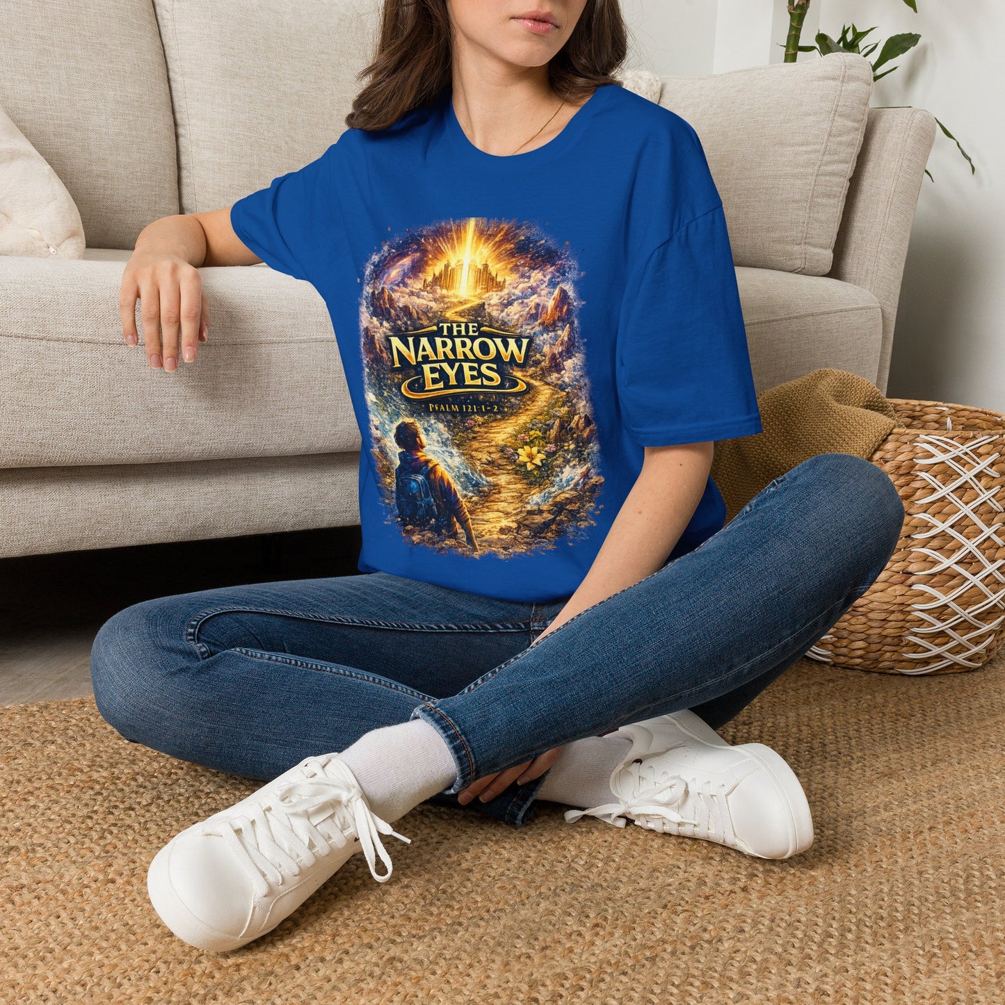 The Narrow Eyes Fantasy T-Shirt — Epic Castle & Mystical Path Graphic Tee