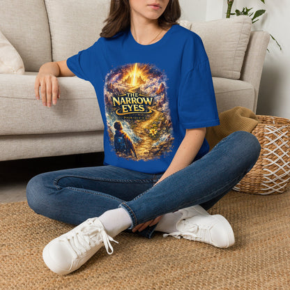 The Narrow Eyes Fantasy T-Shirt — Epic Castle & Mystical Path Graphic Tee
