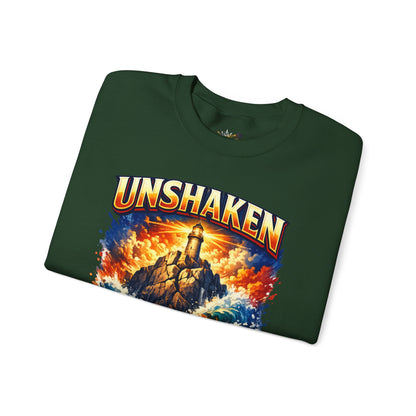Unshaken Lighthouse Crewneck Sweatshirt — Inspirational Nautical Graphic