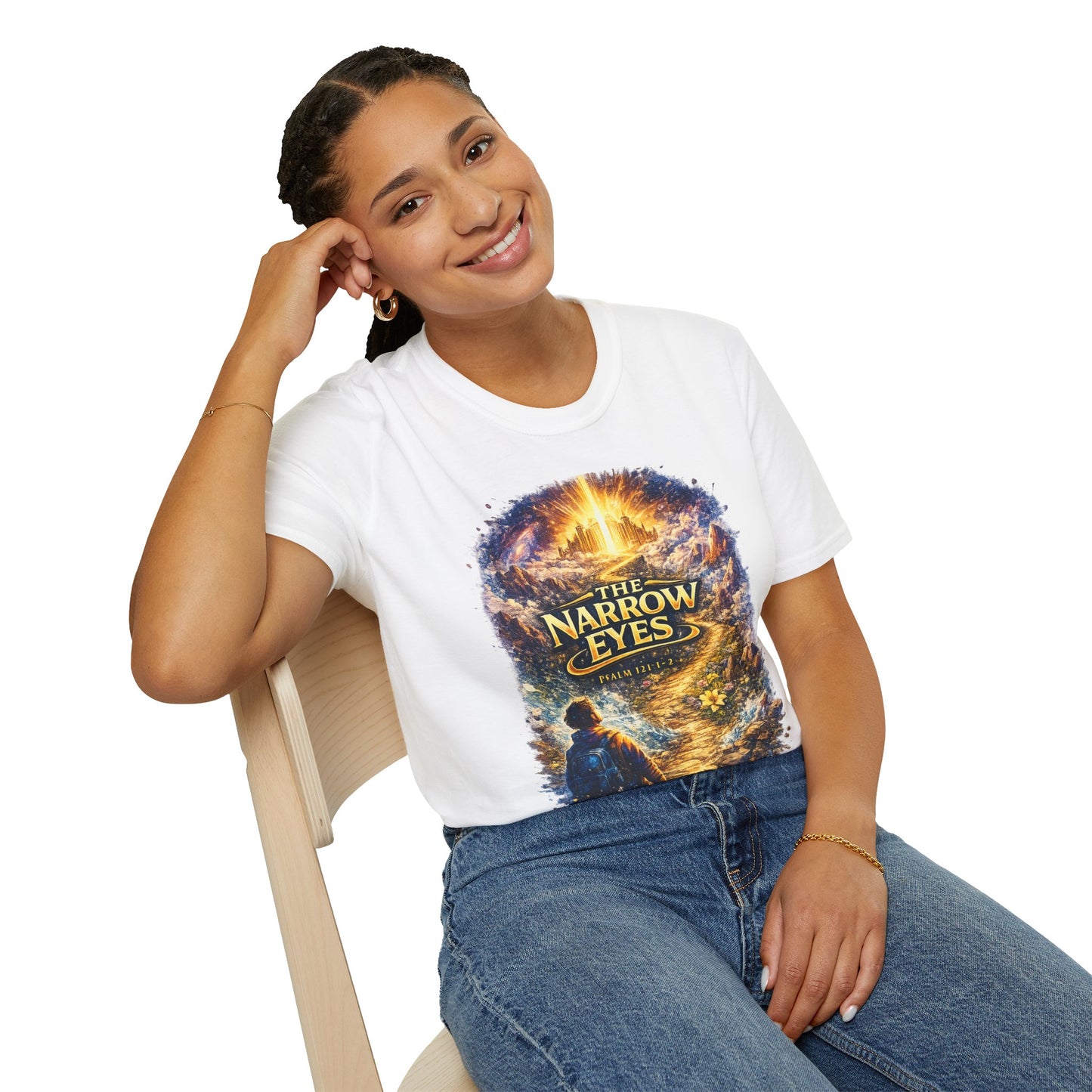 The Narrow Eyes Fantasy T-Shirt — Epic Castle & Mystical Path Graphic Tee