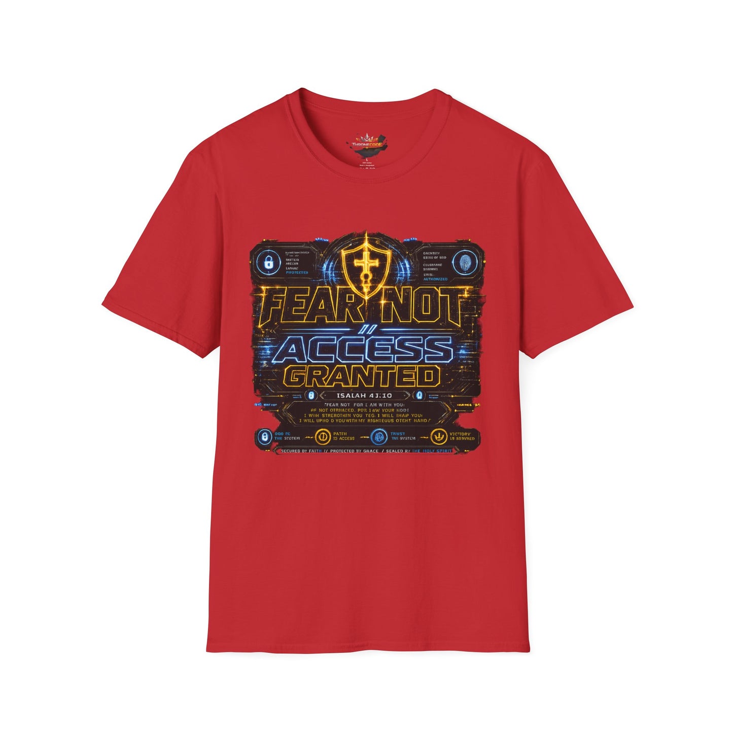 Fear Not Access T-Shirt — Futuristic Guardian Graphic Tee