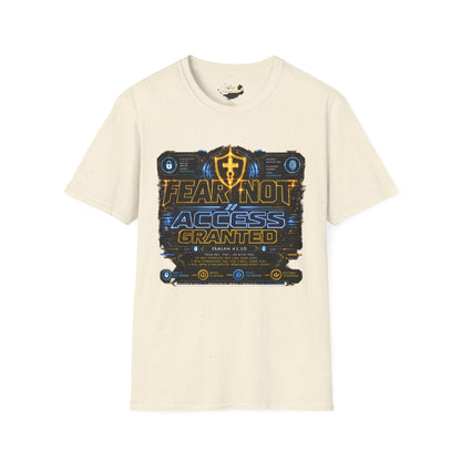 Fear Not Access T-Shirt — Futuristic Guardian Graphic Tee