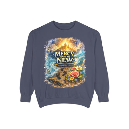 Mercy Made Me New Sweatshirt — Christian Inspirational Crewneck
