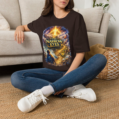 The Narrow Eyes Fantasy T-Shirt — Epic Castle & Mystical Path Graphic Tee