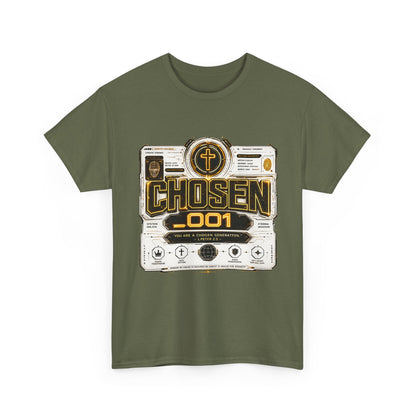 Chosen .001 Graphic Tee — Faith-Inspired Vintage Tech Design