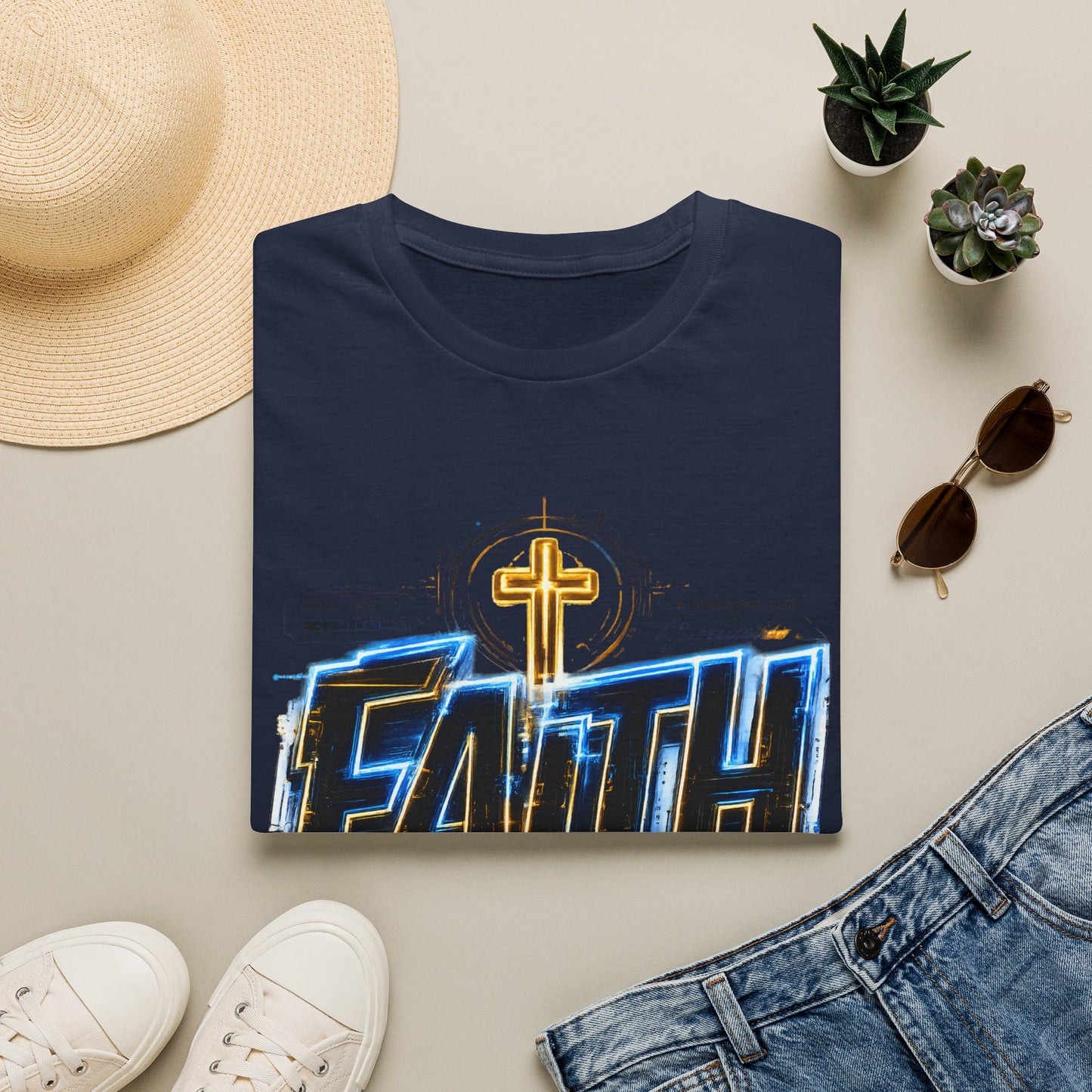 Faith Cross T‑Shirt — Bold Christian Graphic Tee