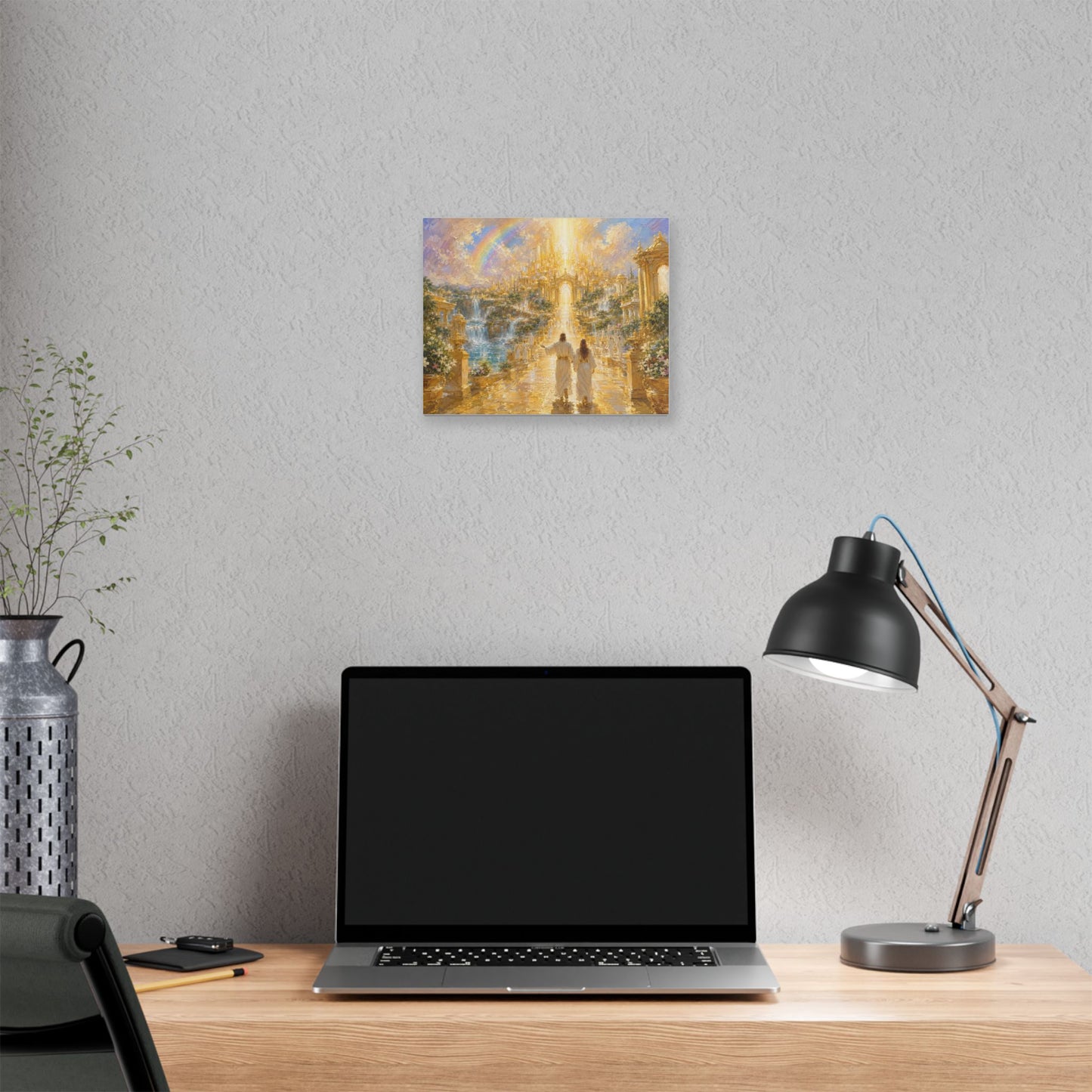 The City of Heaven Oil Painting | Biblical New Jerusalem Wall Art | Christian Canvas Print | Revelation 21 Inspired Artwork