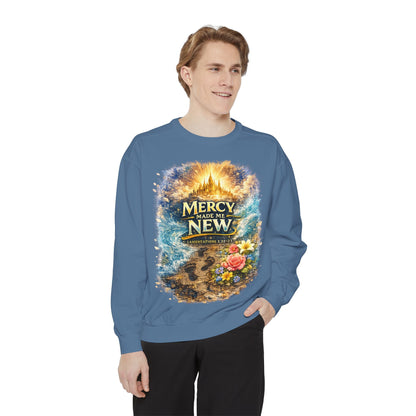 Mercy Made Me New Sweatshirt — Christian Inspirational Crewneck