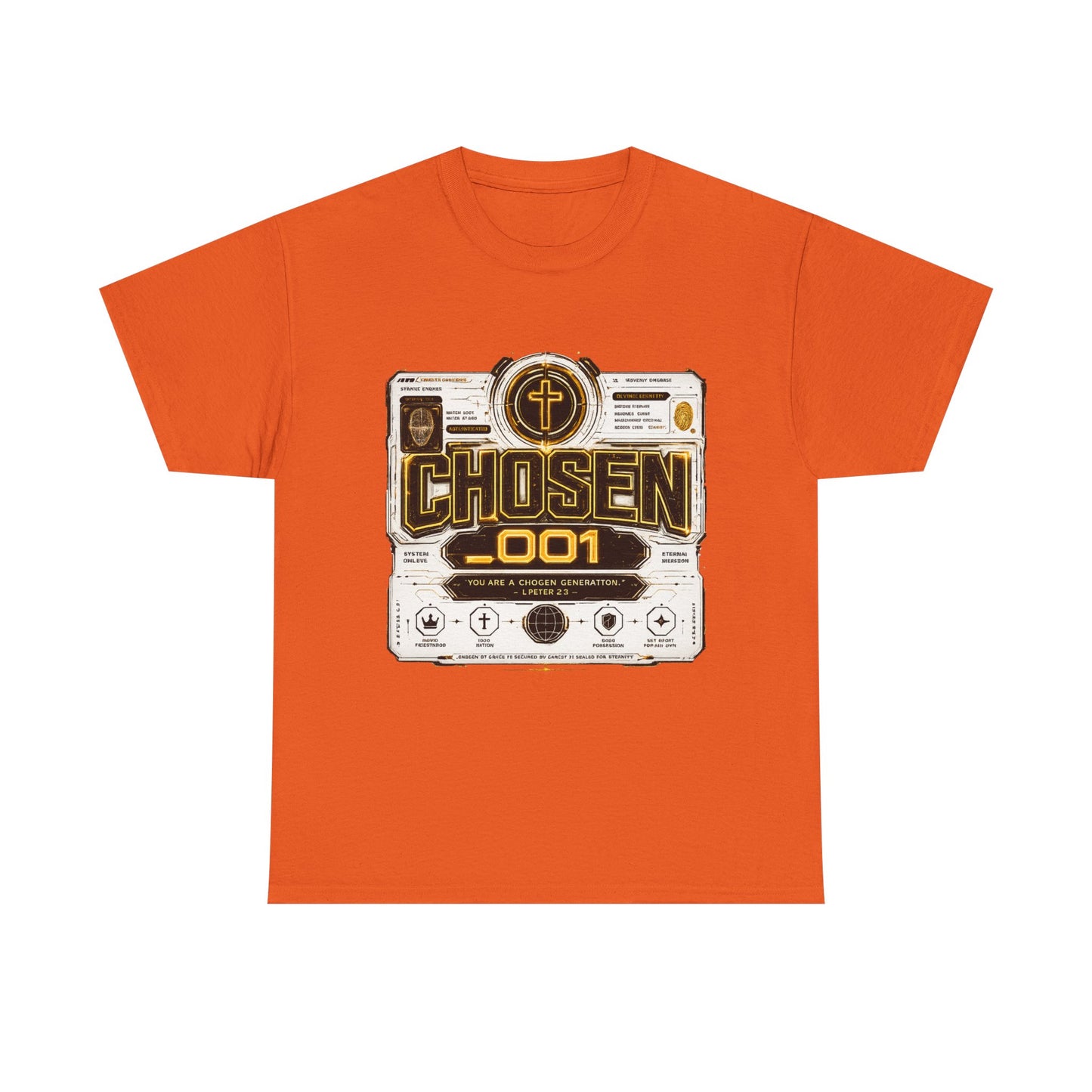 Chosen .001 Graphic Tee — Faith-Inspired Vintage Tech Design