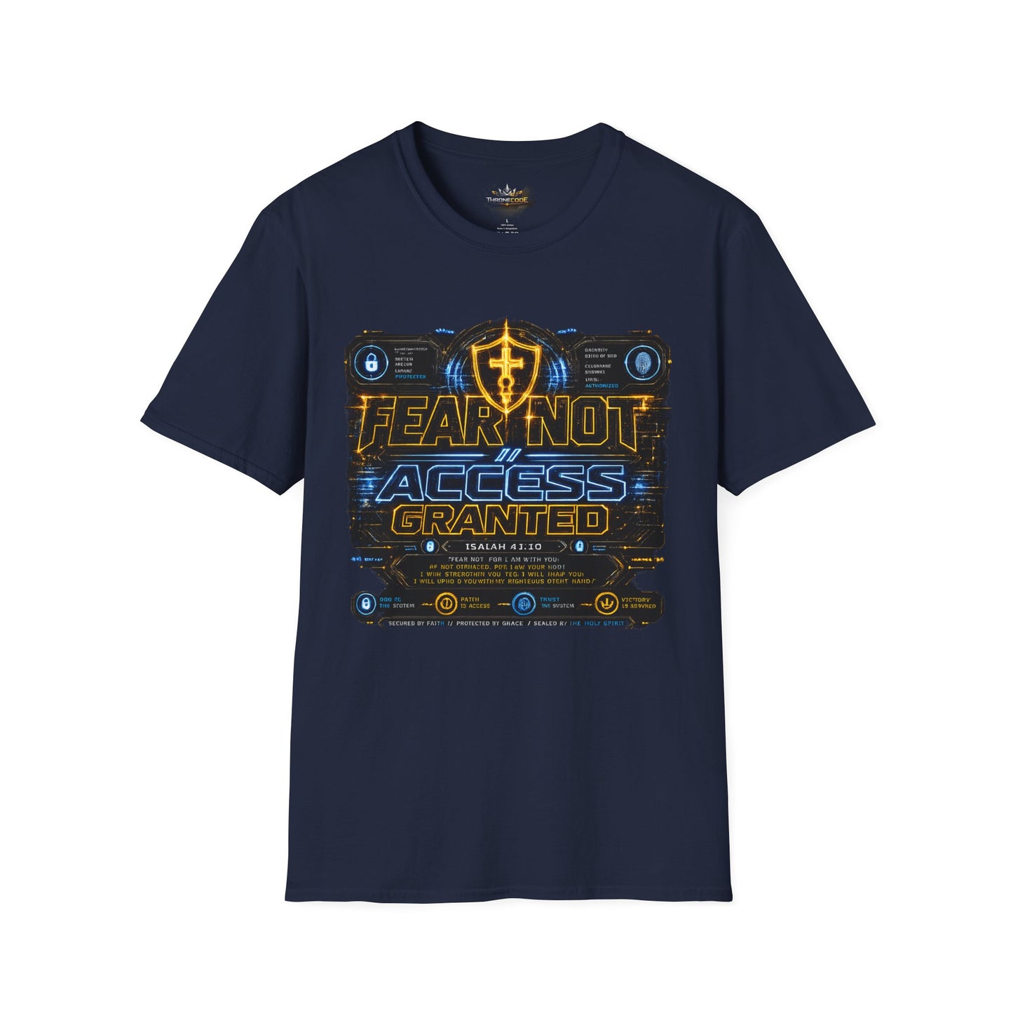 Fear Not Access T-Shirt — Futuristic Guardian Graphic Tee