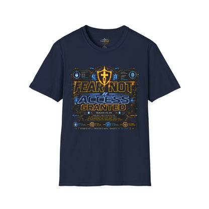 Fear Not Access T-Shirt — Futuristic Guardian Graphic Tee