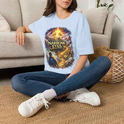 The Narrow Eyes Fantasy T-Shirt — Epic Castle & Mystical Path Graphic Tee