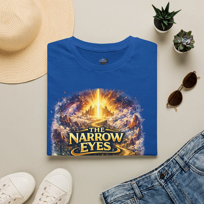 The Narrow Eyes Fantasy T-Shirt — Epic Castle & Mystical Path Graphic Tee