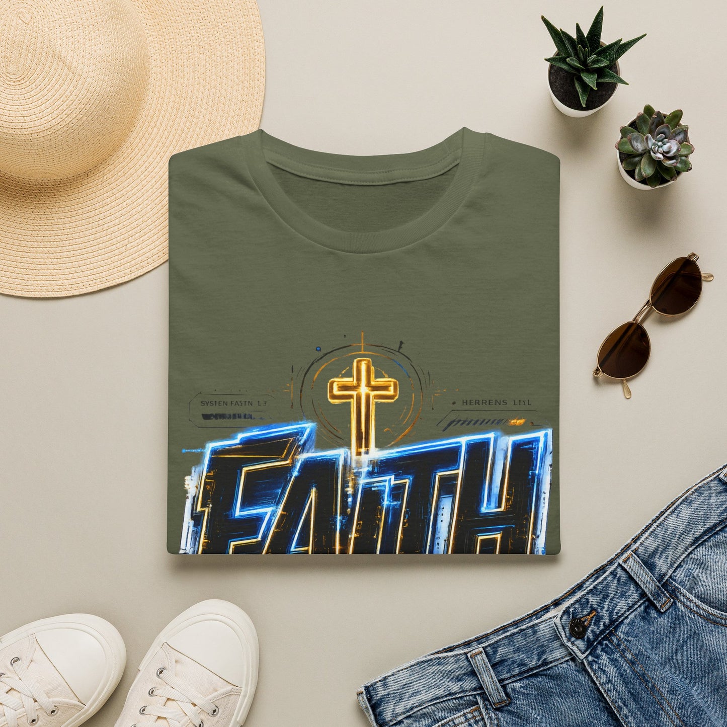 Faith Cross T‑Shirt — Bold Christian Graphic Tee
