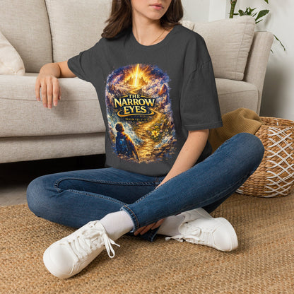 The Narrow Eyes Fantasy T-Shirt — Epic Castle & Mystical Path Graphic Tee