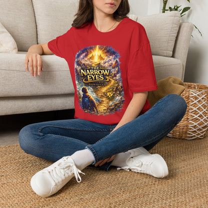 The Narrow Eyes Fantasy T-Shirt — Epic Castle & Mystical Path Graphic Tee