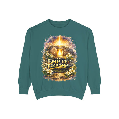 Empty Tomb Speaks Sweatshirt — Christian Easter Religious Crewneck