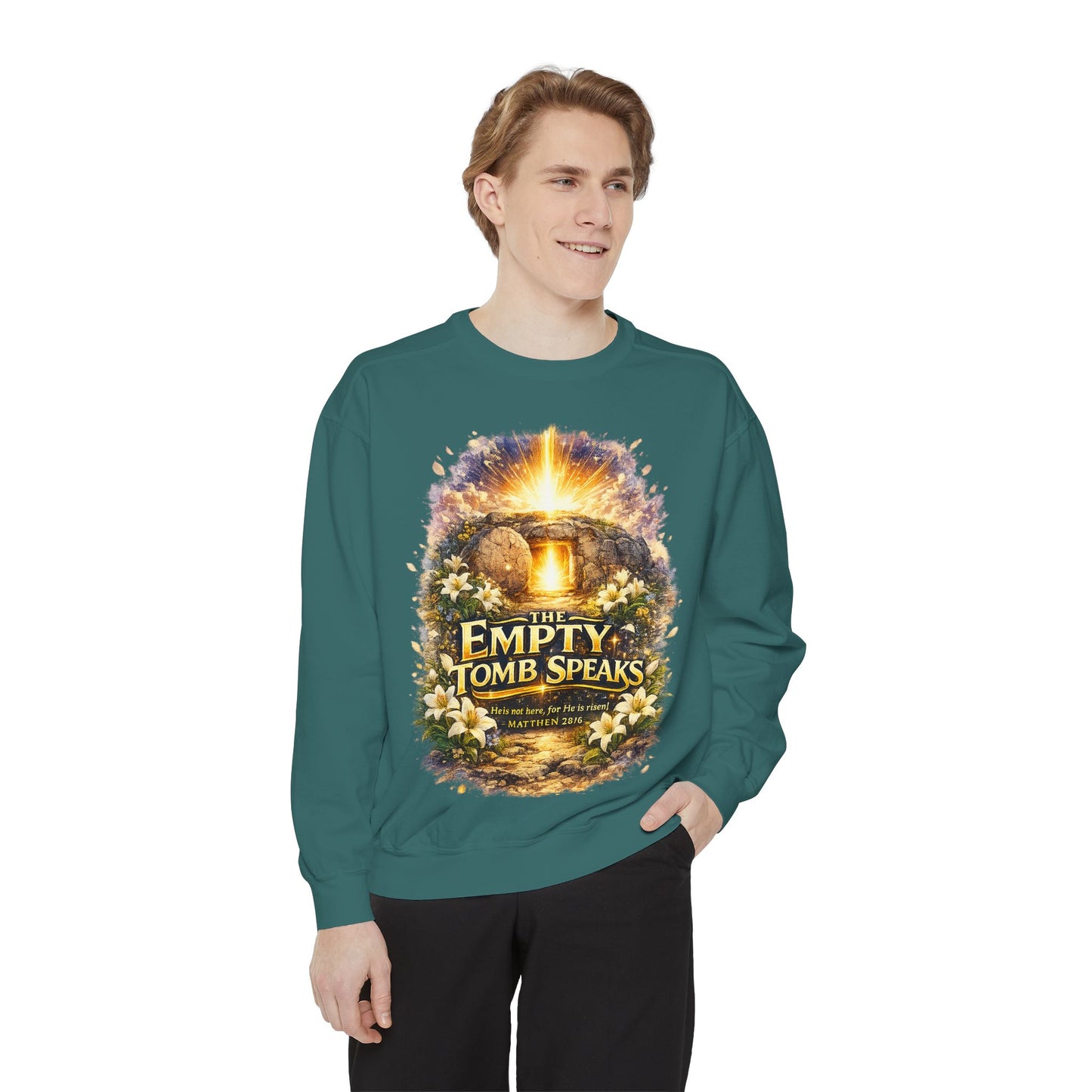 Empty Tomb Speaks Sweatshirt — Christian Easter Religious Crewneck