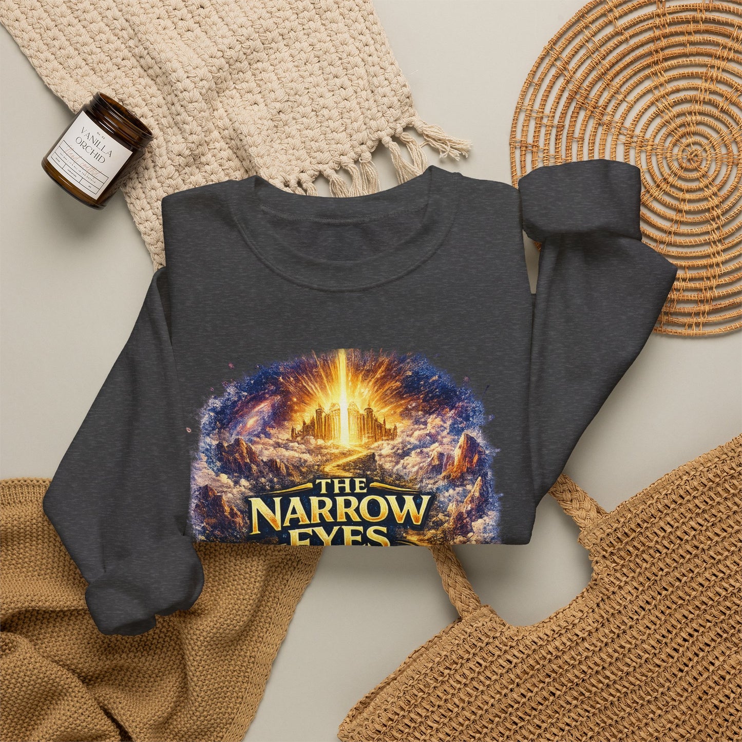 The Narrow Eyes Fantasy Crewneck Sweatshirt – Epic Adventure Graphic Pullover