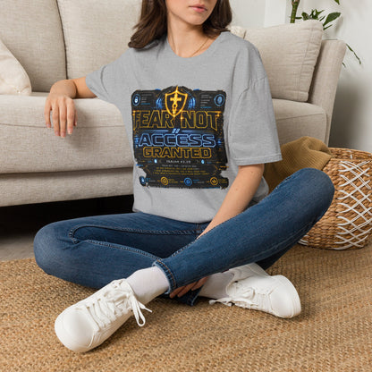 Fear Not Access T-Shirt — Futuristic Guardian Graphic Tee