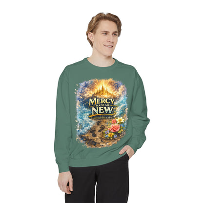 Mercy Made Me New Sweatshirt — Christian Inspirational Crewneck