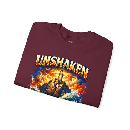 Unshaken Lighthouse Crewneck Sweatshirt — Inspirational Nautical Graphic