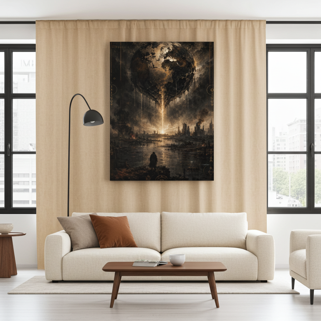 After the Last War | Post-Apocalyptic Earth Wall Art | Surreal End of Civilization Canvas Print