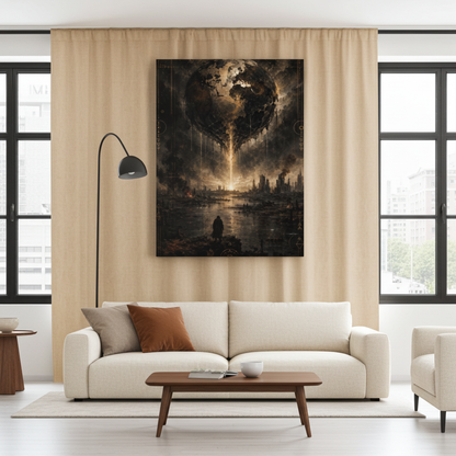 After the Last War | Post-Apocalyptic Earth Wall Art | Surreal End of Civilization Canvas Print